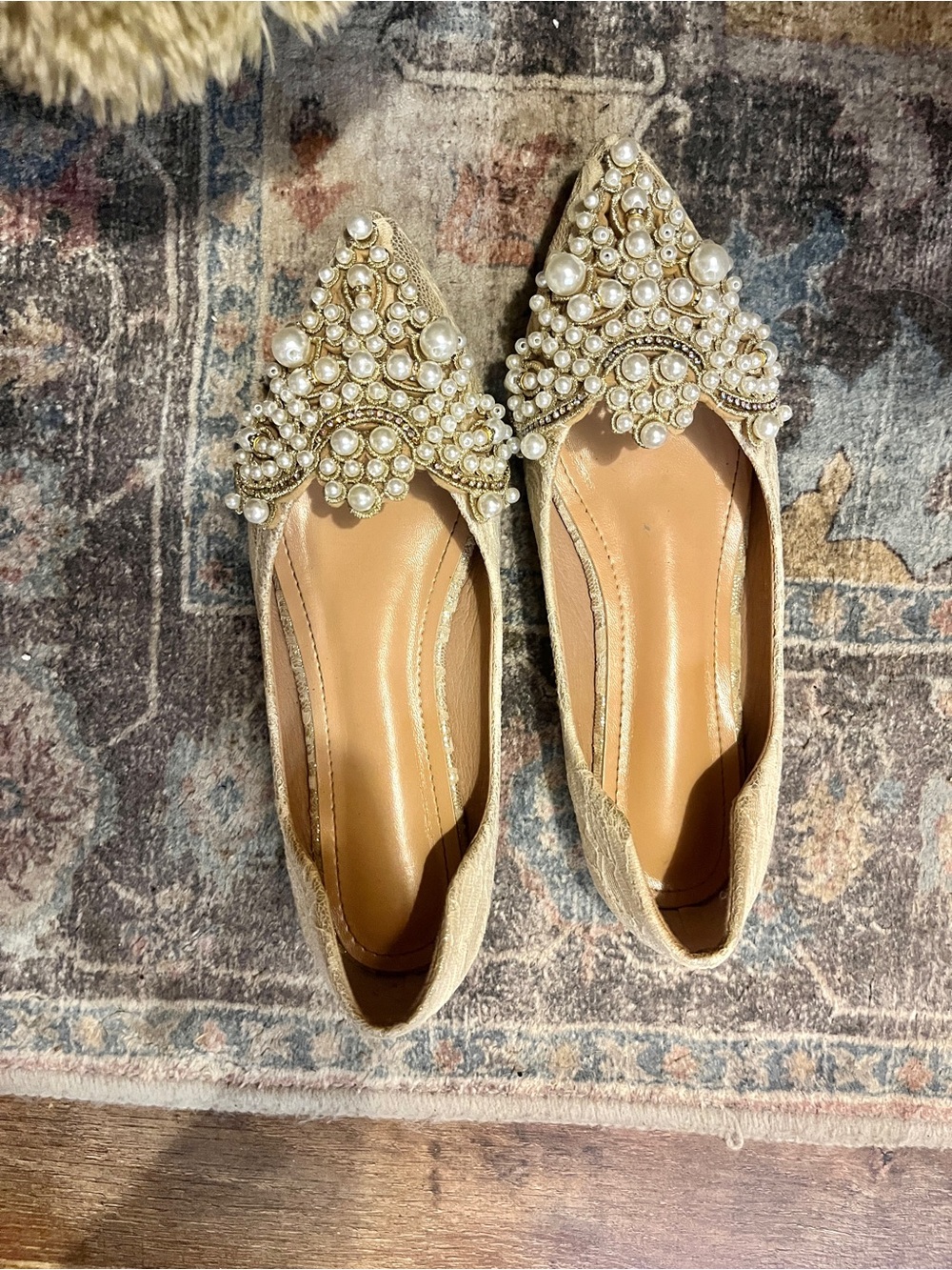 pearl ballerina flats